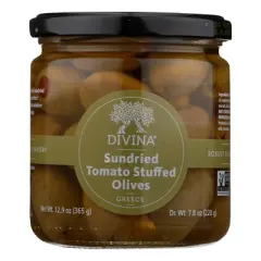 Divina Sundried Tomato Stuffed Olives - Case of 6/7.8 oz