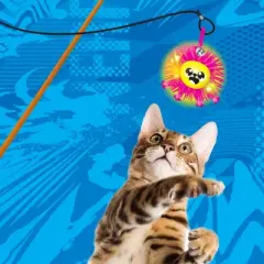 Nerf Cat 3" Soft LED Hedgehog with Bell and Wand Cat Toy - 2pk