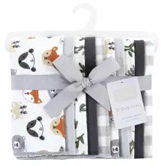 Hudson Baby Unisex Baby Cotton Flannel Burp Cloths, Woodland Faces, One Size