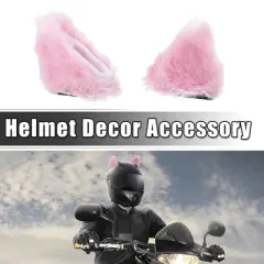 Unique Bargains Universal Bicycle Motorcycle Helmet Decoration Accessory White Pink 1 Pair