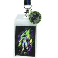 DC Comics Batman Lanyard Futuristic Tech Breakaway ID Name Badge Holder Neck Strap with 1 1/2" Rubber Charm Multicolored
