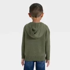 Toddler Boys' Waffle Hooded Sweater - Cat & Jack&trade; Olive Green