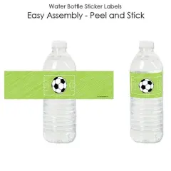 Big Dot of Happiness Goaaal - Soccer - Baby Shower or Birthday Party Water Bottle Sticker Labels - Set of 20