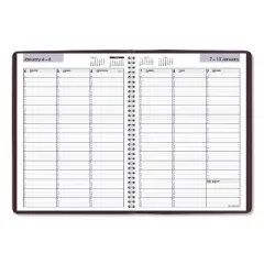 DayMinder Weekly Appointment Book, Vertical-Column Format, 11 x 8, Burgundy Cover, 12-Month (Jan to Dec): 2026