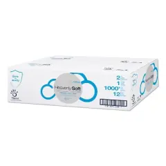 Papernet Heavenly Soft Toilet Tissue, Septic Safe, 2-Ply, White, 3.5" x 1,000 ft, 12/Carton