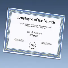 Best Paper Greetings 50 Pack Blank Award Certificate Sheets, Blue/Gold Border for Printing Graduation Diploma Paper, White, 8.5 x 11 inch