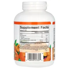 Natural Factors Vitamin C, Fruit-Flavor Chew, Tangy Orange, 500 mg, 90 Chewable Wafers