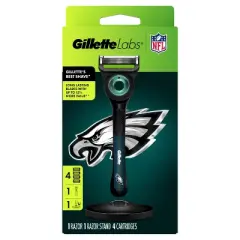 Gillette Labs Men's Special NFL Eagles Edition Shaving Razor with 4 Refills and Magnetic Stand