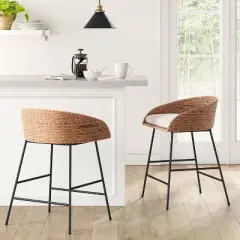 Landis Woven Backed Counter Height Barstool with Cushion - Threshold&trade;