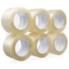 Sure-Max Extra-Wide Shipping & Packing Tape (3" x 110 yard/330' each) - Moving & Adhesive Carton Sealing - 2.0mil Clear - 6 Rolls
