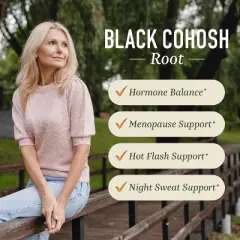 Black Cohosh Root Gummies for Women, Menopause Relief Supplement, Hormone Balance Support, Hot Flashes & Night Sweats, Sweet Peach, SMNutrition, 60ct