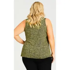 Women's Plus Size Knitted Tank Top  - Lentil Sprout | AVENUE