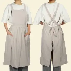 Unique Bargains Women's Cross Back Apron with Pockets 1 Pc