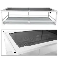 OiiBO 47Gallon White Reptile Glass Terrarium, 47.7Lx17.7Dx12.6H, Easy Assembly