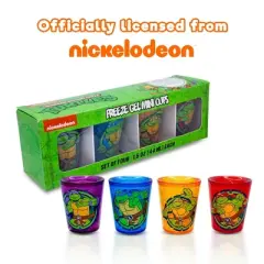 Silver Buffalo Teenage Mutant Ninja Turtles Cowabunga 1.5-Ounce Freeze Gel Mini Cups | Set of 4