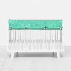 Bacati - Elephants Mint/Yellow/Gray Long Crib Rail Guard Cover