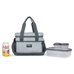 Igloo Lunch+ Cube 12 Lunch Tote with Pack Ins - Gray
