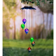 Wind & Weather Solar-Powered Lighted Color-Changing Teardrop Mobile