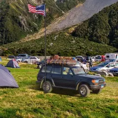 Yescom EZ GO 20ft Telescopic Flag Pole Kit Wheel Tire Mount Stand Upgrade Rotating Lock Outdoor Camper RV Tailgate Black