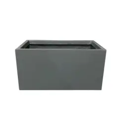 Rosemead Home & Garden, Inc. 12" Wide Kante Elegant Rectangular Concrete/Fiberglass Indoor Outdoor Planter Box Charcoal Gray