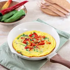 Oster Amberg Choice 9.5 Inch Ceramic Nonstick Forged Aluminum Frying Pan in Off-White