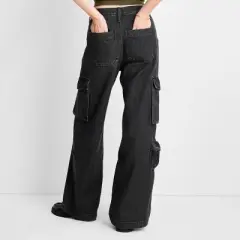Women's High-Rise Wide Leg Denim Cargo Pants - Universal Thread&trade;