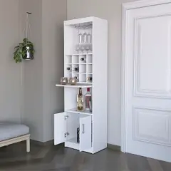 Gulches Compact Multifunctional Bar Cabinet with Integrated Wine Storage, Multiple Shelves and 2 Doors High Quality Design