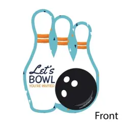 Big Dot of Happiness Strike Up the Fun - Bowling - Shaped Fill-in Invites - Birthday Party or Baby Shower Invitation Cards with Envelopes - Set of 12