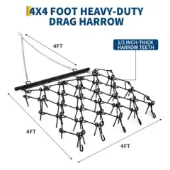TROPOW Heavy Duty Chain Drag Harrow Tines Compatible with Tractors ATV UTV Lawn Tractor Attachments for Leveling, Grading, Breaking Up Soil