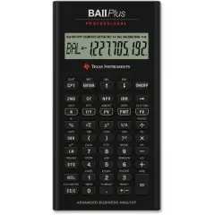 Texas Instruments Plus Professional Calculator 32 Cash Flows 3"x6"x3/5" BK BAIIPLUSPRO
