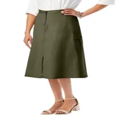 Jessica London Women&rsquo;s Plus Size Chino Utility Skirt