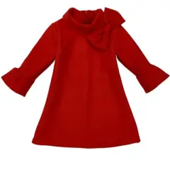 Girls Fancy Fabulous Bow Cherry A-Line Dress - Mia Belle Girls