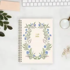 The Everygirl 5.875"x8.625" 2025-2026 Weekly/Monthly Wirebound Planner Notes Clear Cover Belaro Wreath
