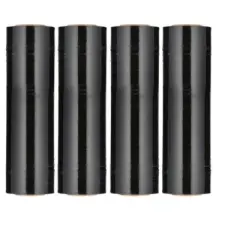 PSBM 4 Rolls 18"x1000' Cast Packing Stretch Film Shrink Hand Wrap (100 Ga) Dark Black