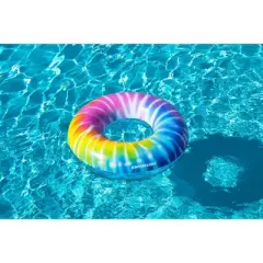 Swimline Inflatable Spiral Tie Dye Swimming Pool Ring - 36.5"