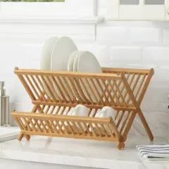 Dura Culina&reg; Bamboo Drying Rack, Freestanding and Folds for Storage
