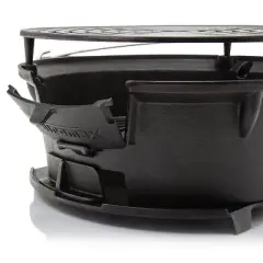 Petromax Cast Iron Fire Grill and Dutch Oven Cooker with Handle for Easy Transport Outdoor Cooking, 16.5 inch diameter