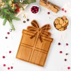 Slickblue Festive Gift Box Wood Board 11.25"x15" - Perfect for Celebrations & Holiday Entertaining