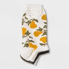 Women's Pear 3pk Low Cut Socks - A New Day&trade; 4-10: Botanical Knit, Tagless Design