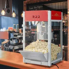 VEVOR Popcorn Maker, 1440W Popcorn Popper Machine, 12 Oz Kettle Makes 80 Cups per Batch, Countertop Popcorn Maker with Tempered Glass
