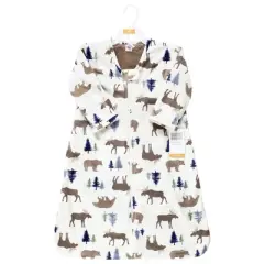 Hudson Baby Infant Boy Long Sleeve Plush Faux Fur Sleeping Bag, Wearable Blanket, Moose Bear