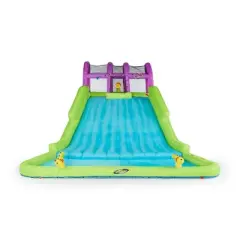 Kahuna 90808 Mega Blast Inflatable Backyard Kids Pool and Slide Water Park with Triple Water Cannons, Splash Pool, Double Wide Slide, & Climbing Wall