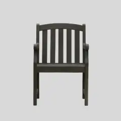 Vifah 5pc Renaissance Acacia Outdoor Patio Dining Set with Stripe Patterned Chairs Gray