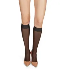 Memoi Women's Silky Super Sheer Knee Highs