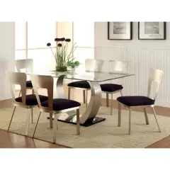 7pc Langton&nbsp;Dining Set w/Rectangular Back Chairs Silver/Black - HOMES: Inside + Out