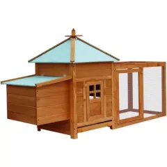 vidaXL Chicken Coop Brown Solid Firwood, Plywood, Galvanized Steel - Brown