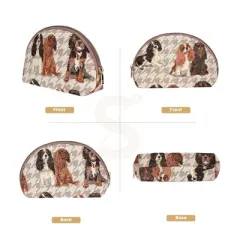 Signare USA King Charles Cavalier Spaniel Dog Cosmetic Bag/ Makeup Bag