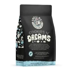 Bones Coffee Company Cookies 'N Dreams Whole Coffee Beans Cookies and Cream Flavor 12 oz Medium Roast (Whole Bean)