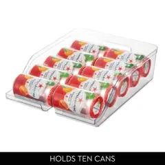 iDESIGN Crisp Plastic Refrigerator and Pantry Soda Bin Modular Stacking Food Storage Box Clear: Kitchen Cabinet Organizer