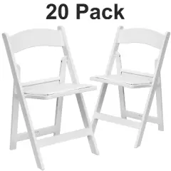 Flash Furniture Hercules&trade; Folding Chair - Black Resin - 20 Pack 1000LB Weight Capacity Comfortable Event Chair - Light Weight Folding Chair